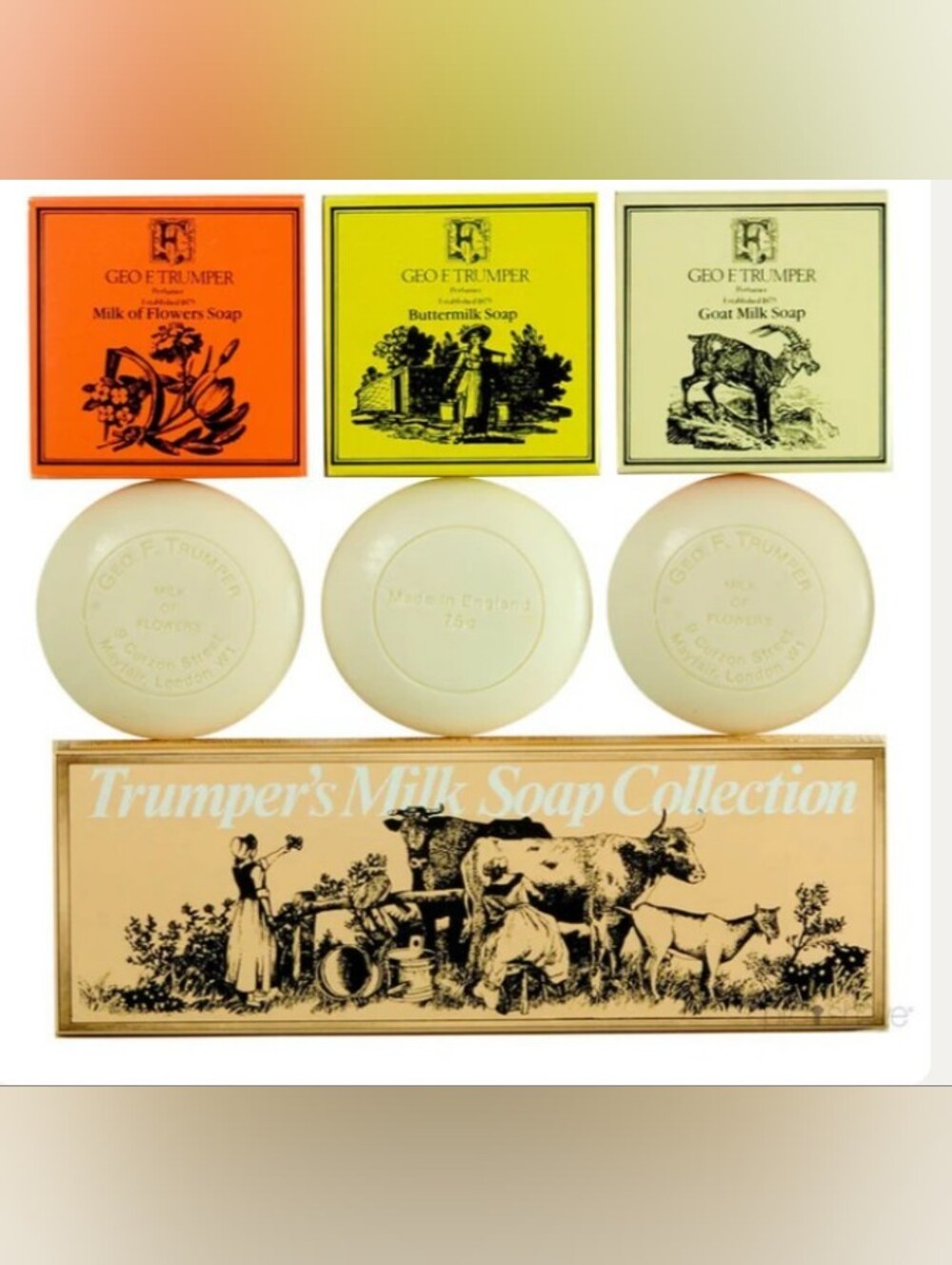 Geo F. Trumper Trumper's Milk Soap Collection Triple Miller NIB